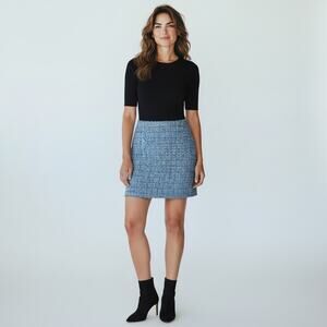 Escada Ternet Tweed Skirt – Light Blue | Size 36/ US 6